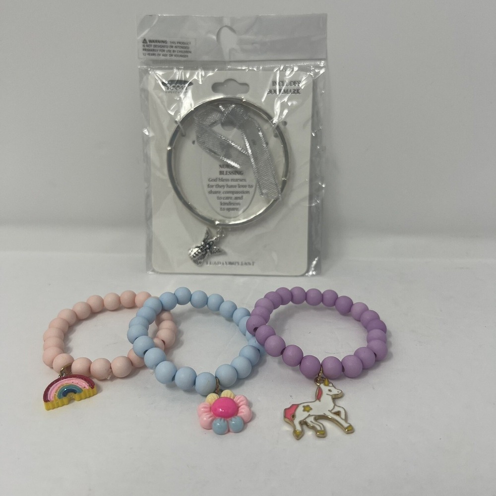Girls Fashion Bracelet Lot Colorful Beaded Charm Stretch Jewelry Accessories Set
